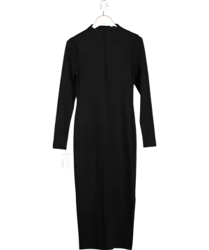 Anthropologie Black Seamed Knit Midi Dress UK S