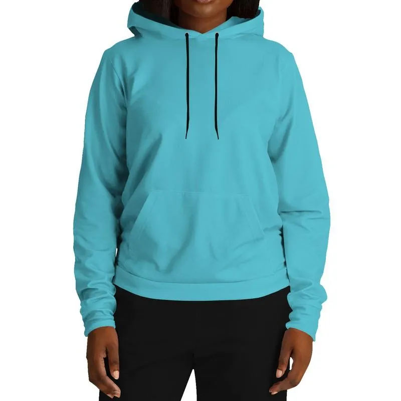 Aqua Blue Hoodie | Unisex | with PLUS sizes | Bright Pastel Warm Cyan | C60M0Y15K0