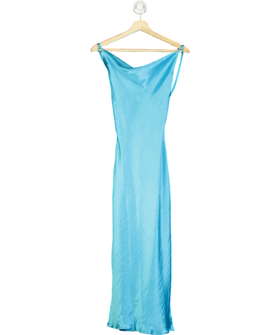 ASOS Blue Strappy Cowl Neck Maxi Dress UK 8