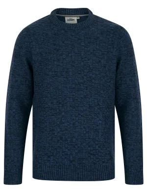 Brendean Chunky Basket Stitch Knitted Jumper in Denim Twist - Tokyo Laundry