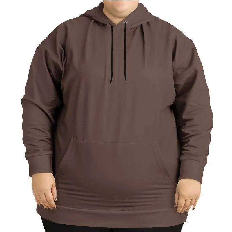 Brown Hoodie Vintage | Unisex | with PLUS sizes | Dark Pale Pastel Red Brown | C0M30Y30K80