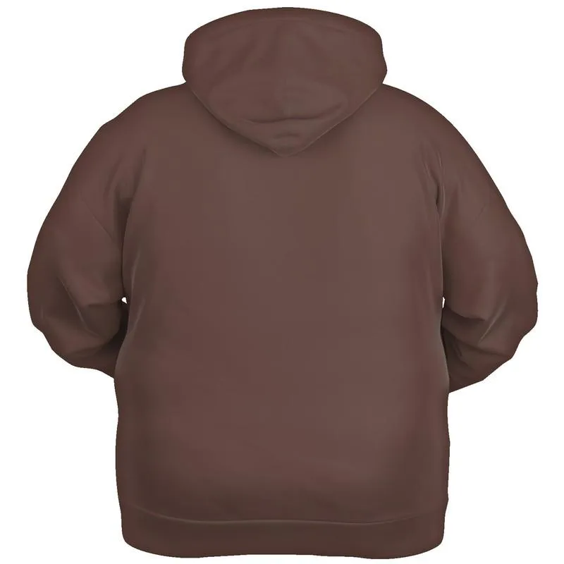 Brown Hoodie Vintage | Unisex | with PLUS sizes | Dark Pale Pastel Red Brown | C0M30Y30K80