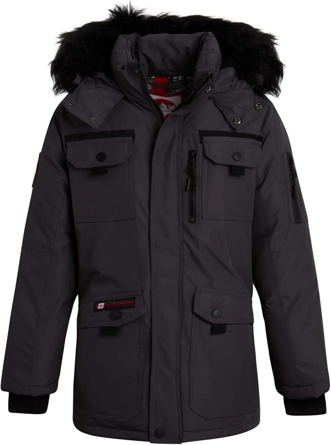 CANADA WEATHER GEAR Boys' Winter Jacket - Heavyweight Water and Wind Resistant Hooded Parka Ski Jacket for Boys (Sizes: 5-20)