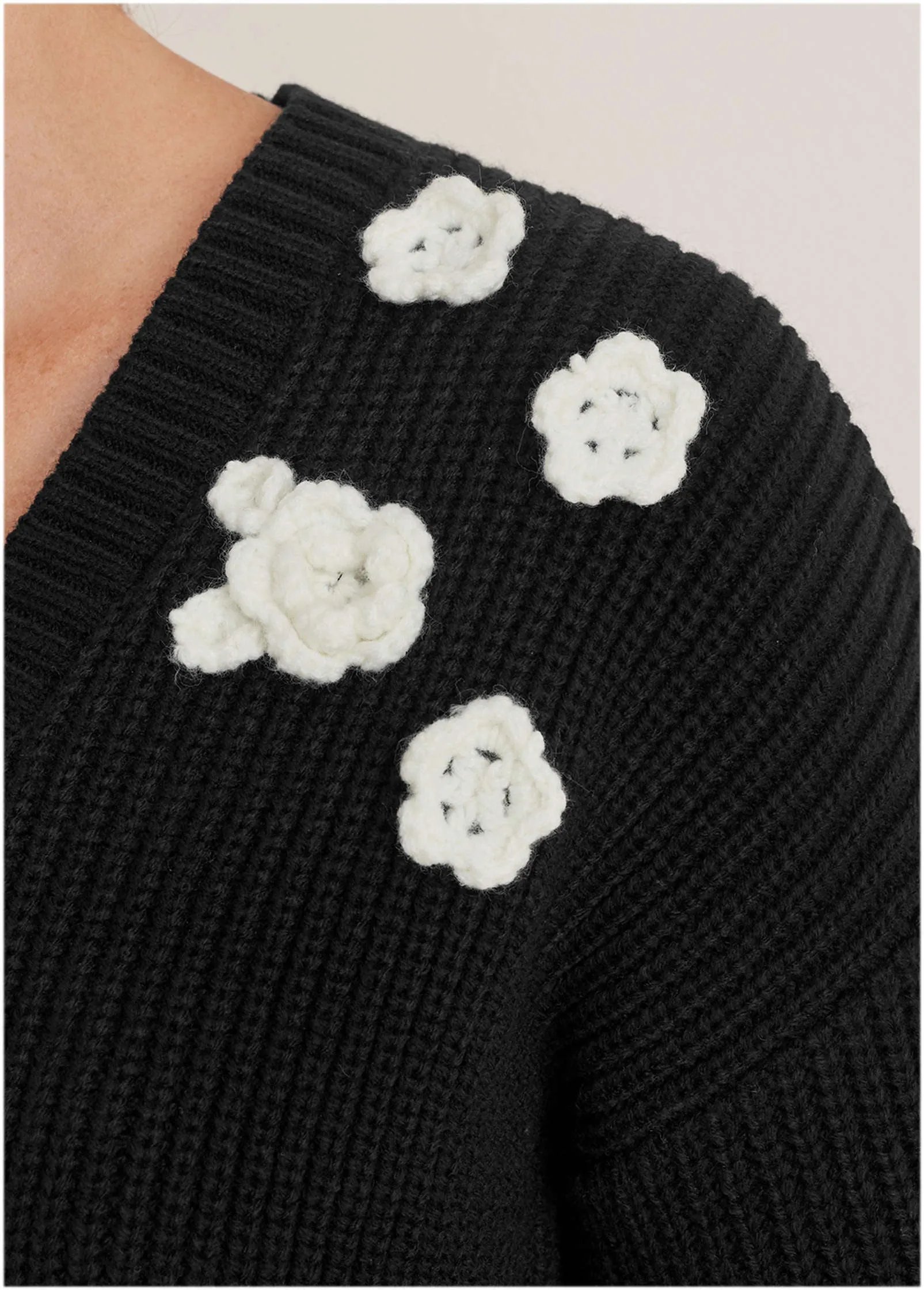 Floral Cardigan - Black
