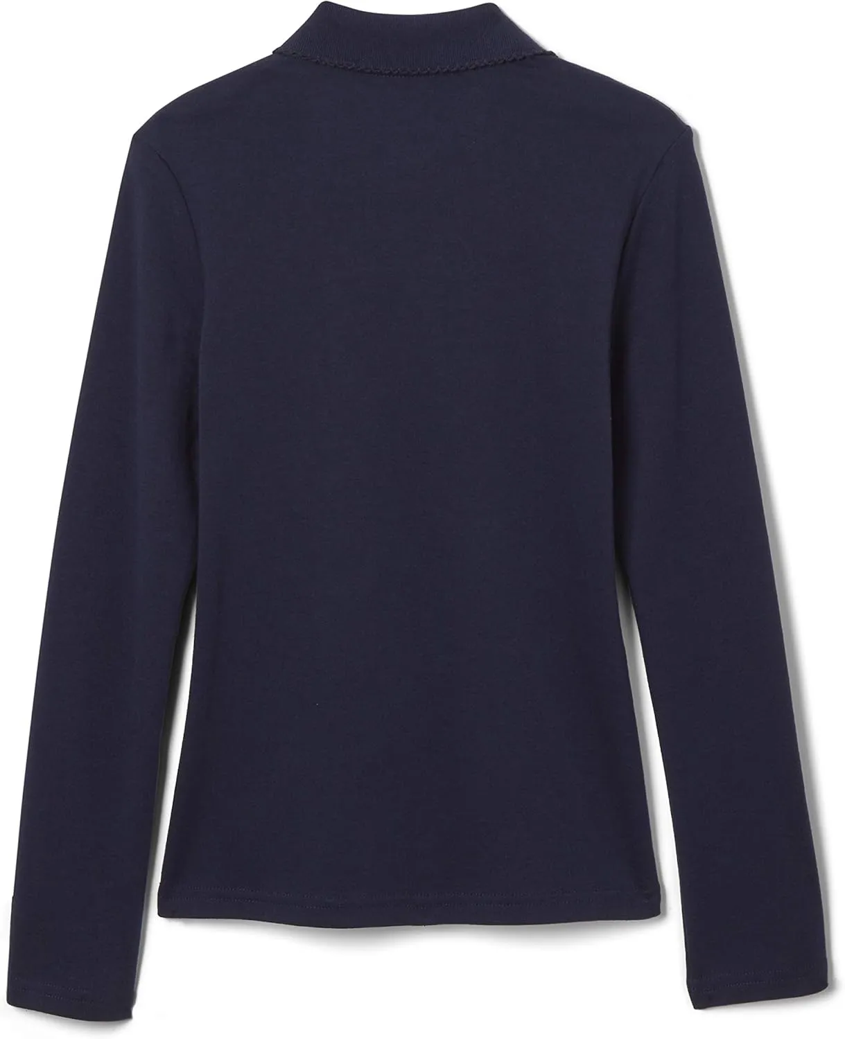 French Toast Girls' Long Sleeve Interlock Polo with Picot Collar (Standard & Plus)