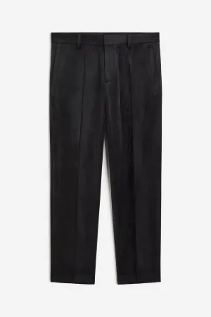H&M Regular Fit Velvet Suit Pants, black