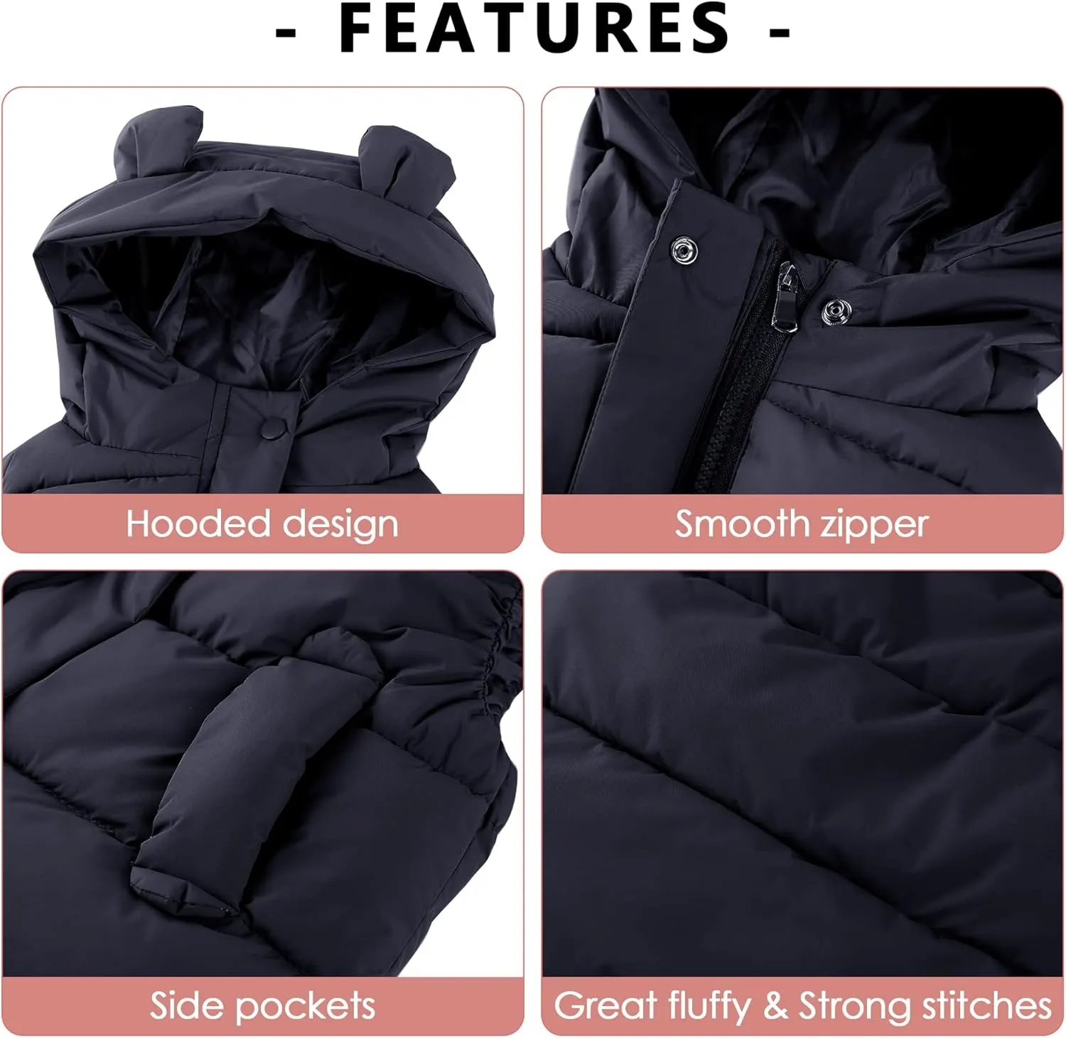 Happy Cherry Kids Boys Girls Puffer Vest Winter Down Sleeveless Jacket Padded Warm Coat