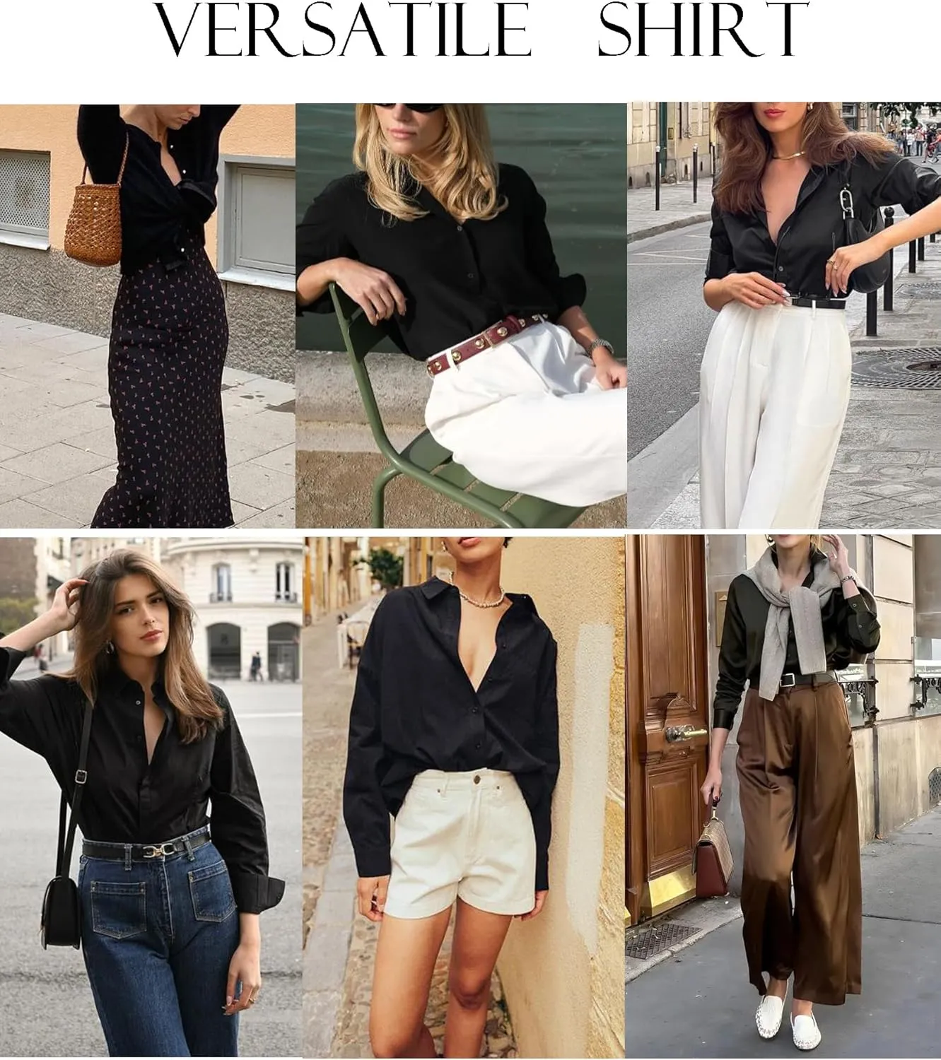 HOTOUCH Womens Button Down Shirts Long Sleeve Dress Shirts Casual V Neck Collared Tops Work Office Blouse with Pocket