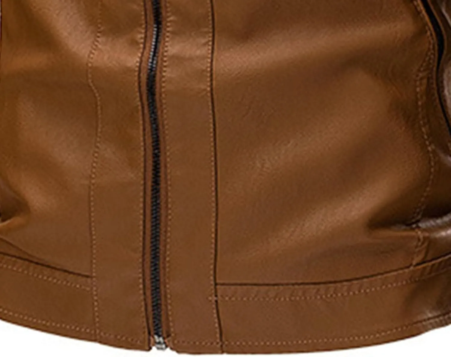 JEShifangjiusu Men'S Stand Collar Bomber Faux Leather Jacket Casual Slim Fit Pu Motorcycle Jacket Lightweight Leather Jacket