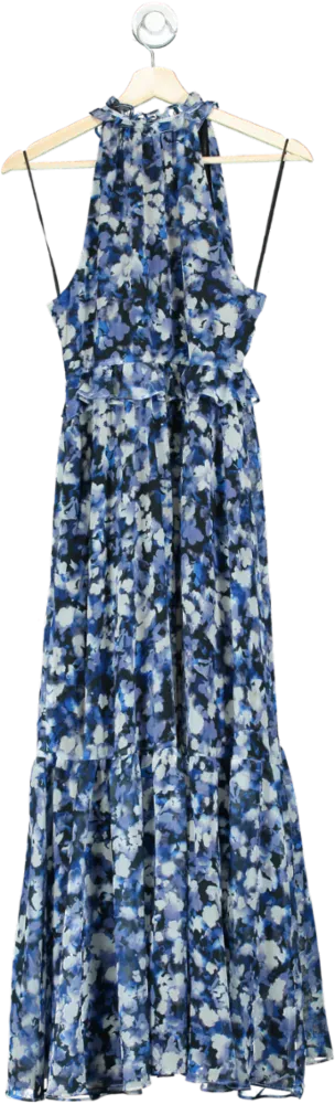 Mint Velvet Blue Abstract Print Maxi Dress UK 12