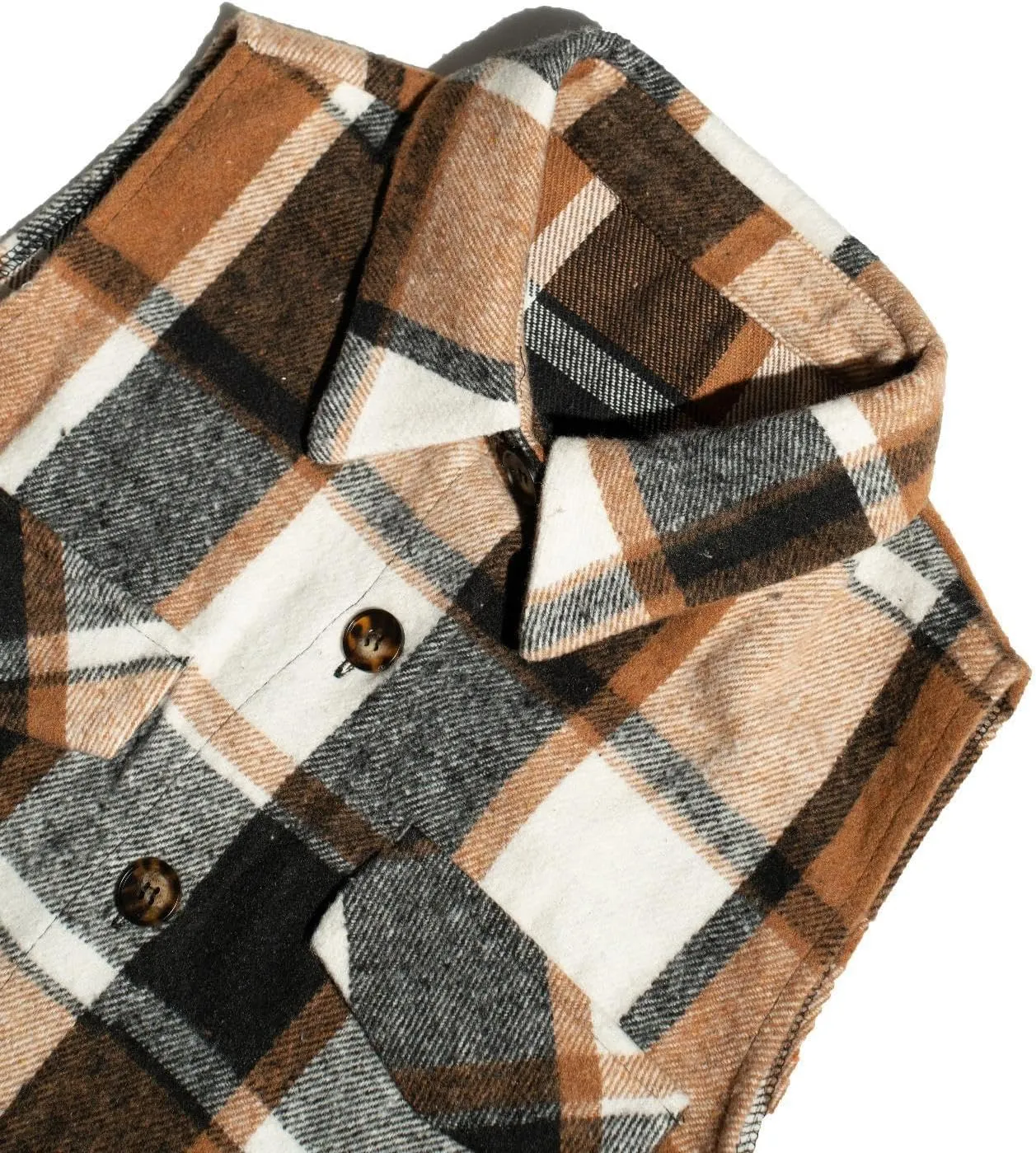 Mmoneyake Plaid Vest for Women Fall Button Down Shirt Jacket Sleeveless Shacket Lightweight Lapel Neck Coat Casual Outwear