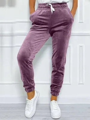 Trendy Velvet Tapered Pants for Fall & Winter