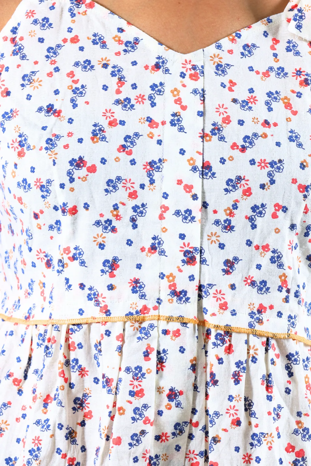 White Floral Layered Top